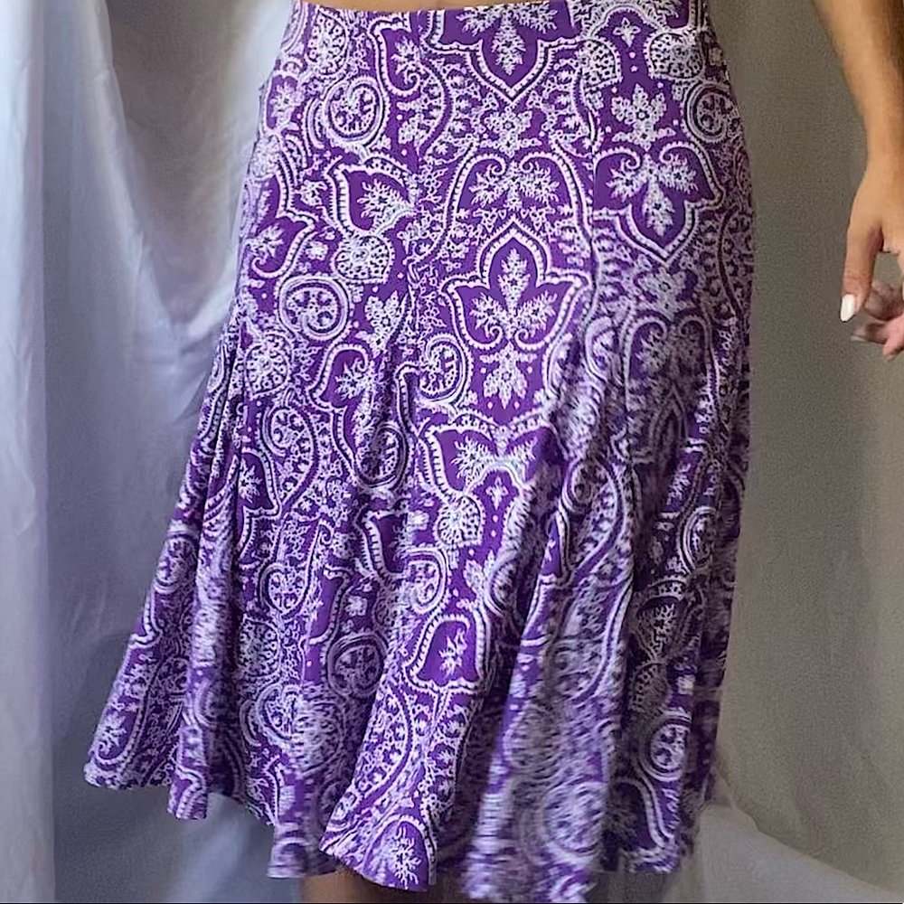 Purple Long Midi skirt